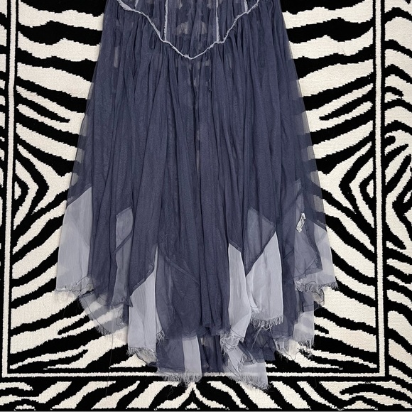 SUPER RARE Free People Intimately Free Sheer Boho Raw Tulle Maxi Dress Size XS - Picture 5 of 9
